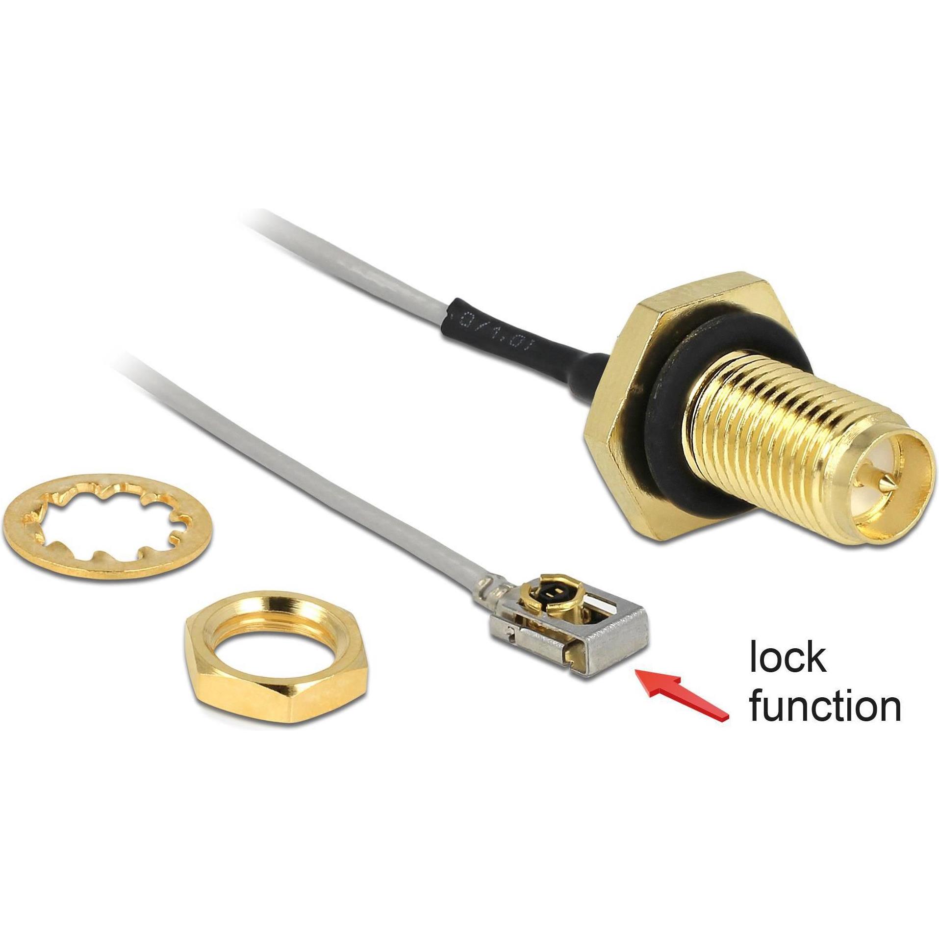 Thumbnail - Delock RP-SMA-Bu - MHF(I-Pex)LK Kabel (3.20 dB, Antennenkabel), Antennenkabel