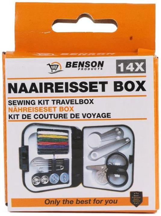 Immagine prodotto Benson Mini set da viaggio per cucito da 16 pezzi con borsa, ago da cucito e scatola