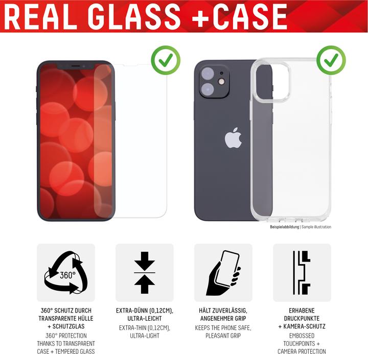 Produktbild Displex Real Glass, 2D Panzerglas + Handyhülle (1 Stk., Apple iPhone 14 Pro)