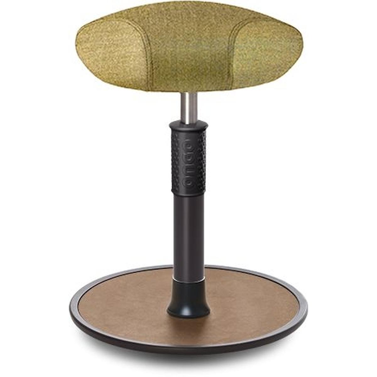 Ongo, Bürostuhl, Sitz- Stehhocker Free Regular Triangel Camira Rivet Senfgelb schwarz /Natur