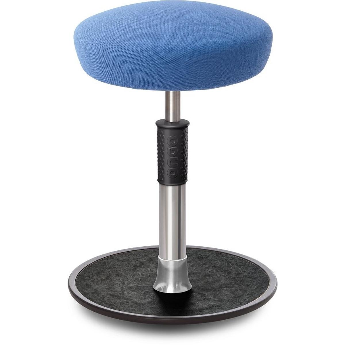 Ongo, Bürostuhl, Sitz- Stehhocker Free Regular Hutsitz Gestrick Hellblau chrom /schwarz