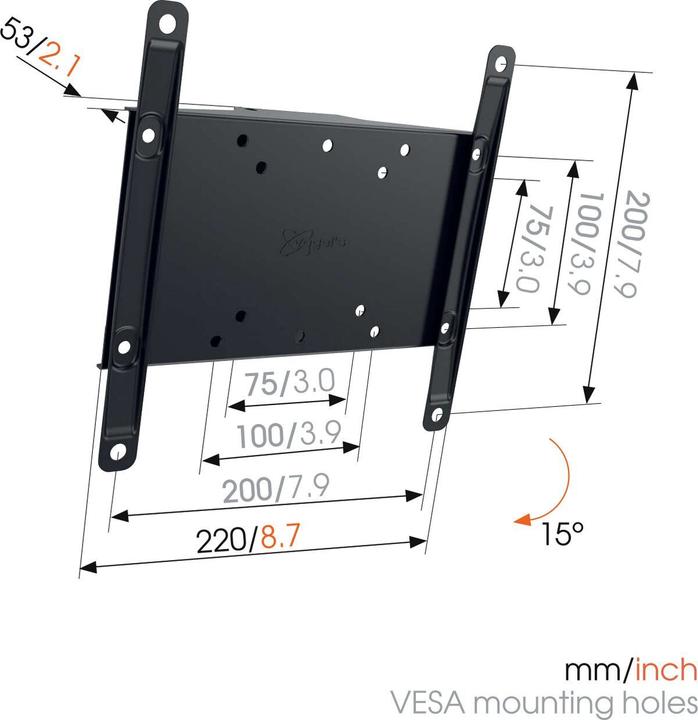 Actual product image Vogels MA2010-A1 101.6 cm (40') Black (Wall, 30 kg, 19" - 43")