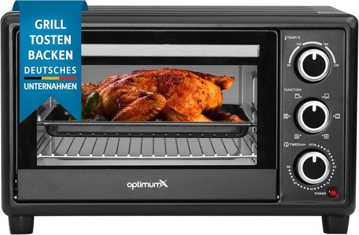Actual product image OptimumX Vrijstaande Mini Oven 20L Convestie Mini Oven Hetelucht -Timer - Zwart )