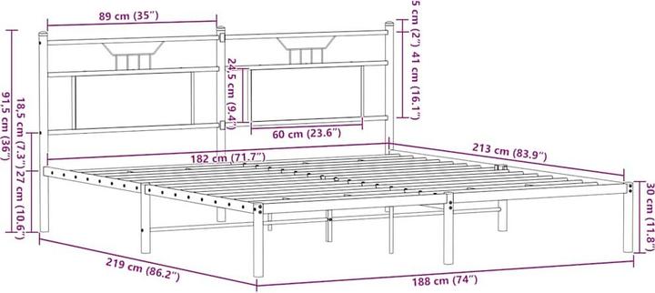 Image du produit vidaXL Bettgestell (183 x 213 cm)