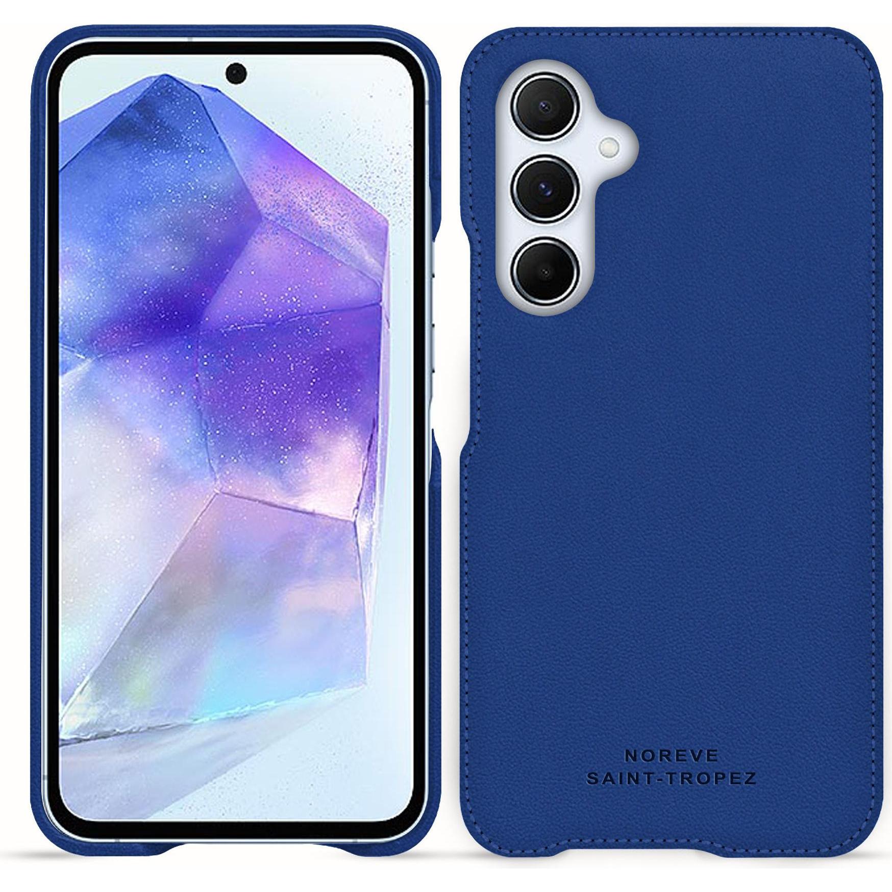 Thumbnail - Noreve Lederschutzhülle (Samsung Galaxy A55), Smartphone Hülle, Blau