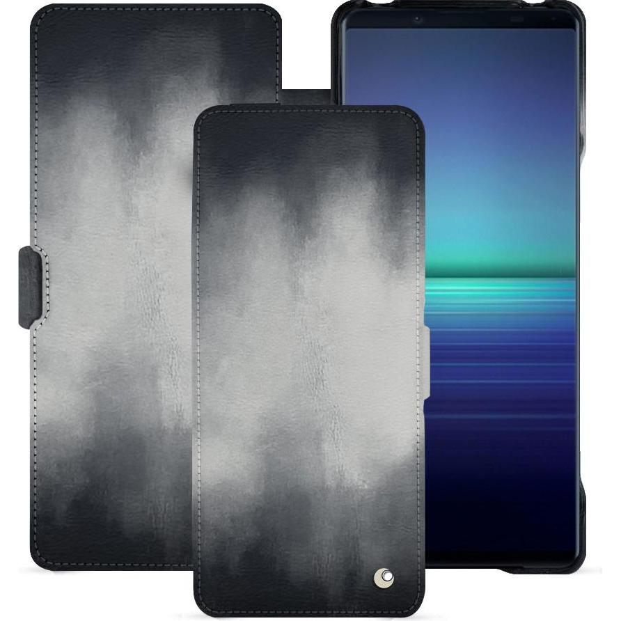 Noreve Lederschutzhülle horizontal (Sony Xperia 1 V), Smartphone Hülle, Grau
