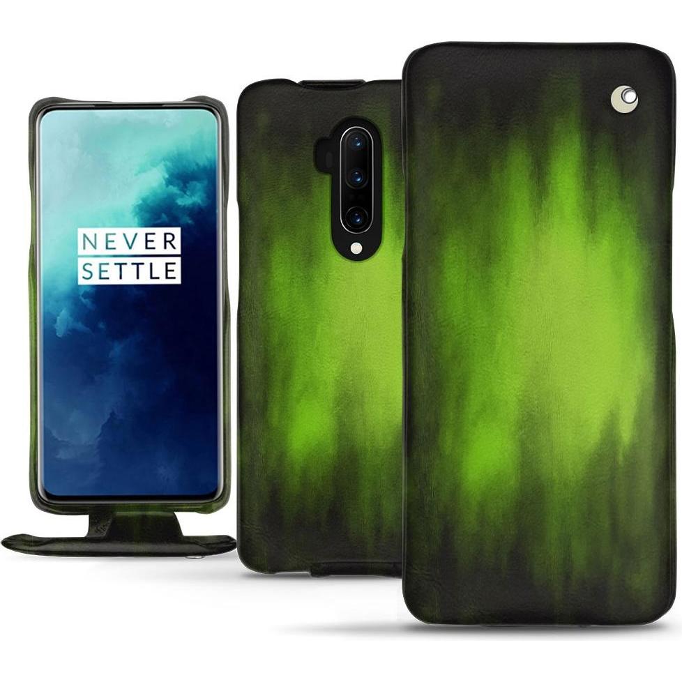 Noreve Lederschutzhülle vertikal (OnePlus 7T Pro), Smartphone Hülle, Grün