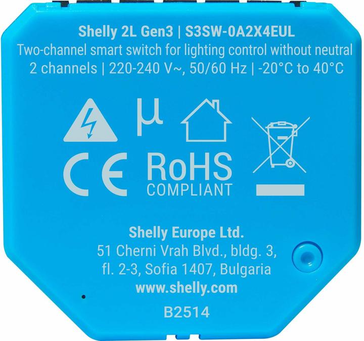 Actual product image Shelly 2L Gen3 (Switch actuator)