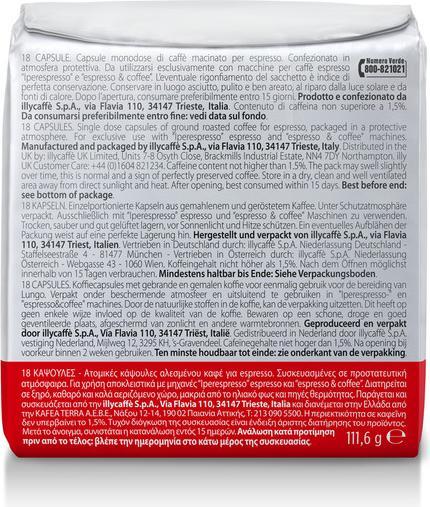 Valori nutrizionali e ingredienti Illy Classico (18 x Porta.)