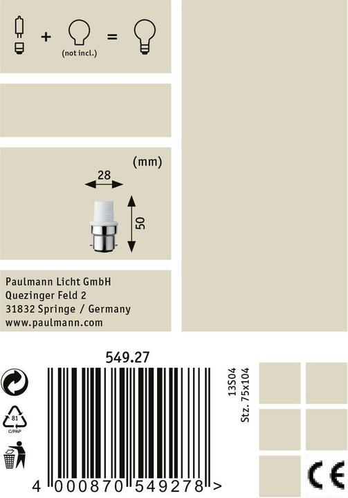 Image du produit Paulmann Socle pour mini-halogène