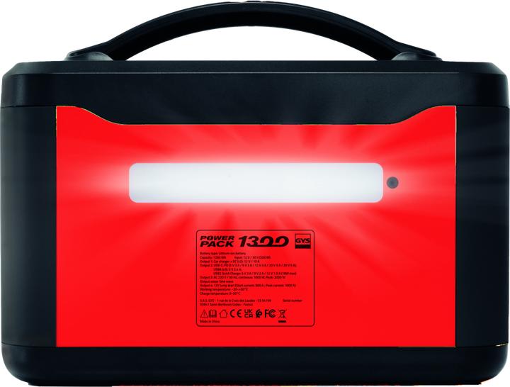 Actual product image GYS POWER PACK 1300 Powerstation 50 Ah LiFePO 4 Black/Red (1280 Wh, 17.50 kg)