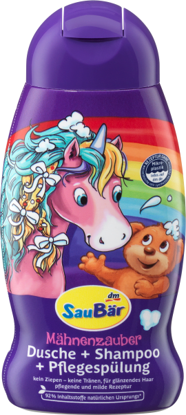 Produktbild dm SauBär Mähnenzauber Dusche + Shampoo + Pflegespülung