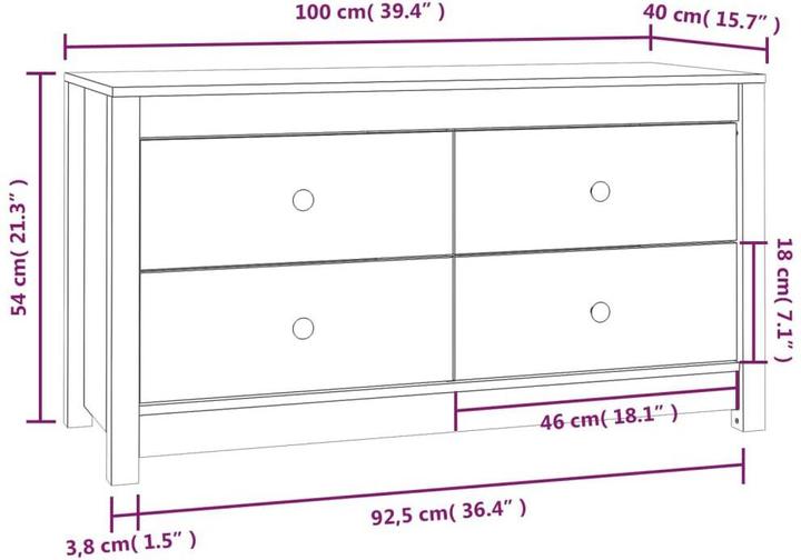 Produktbild vidaXL Beistellschrank (100 x 100 x 54 cm)