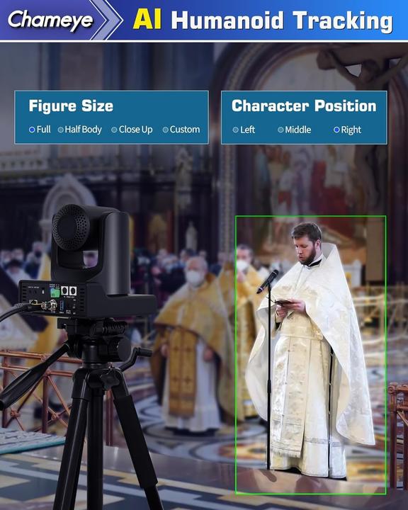Produktbild Chameye NDI PTZ Kamera 20x Zoom mit KI-Tracking 1080P