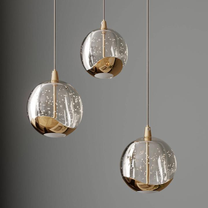 Actual product image Lucande Hayley 3 pendant light Clear/Gold (1175 lm)