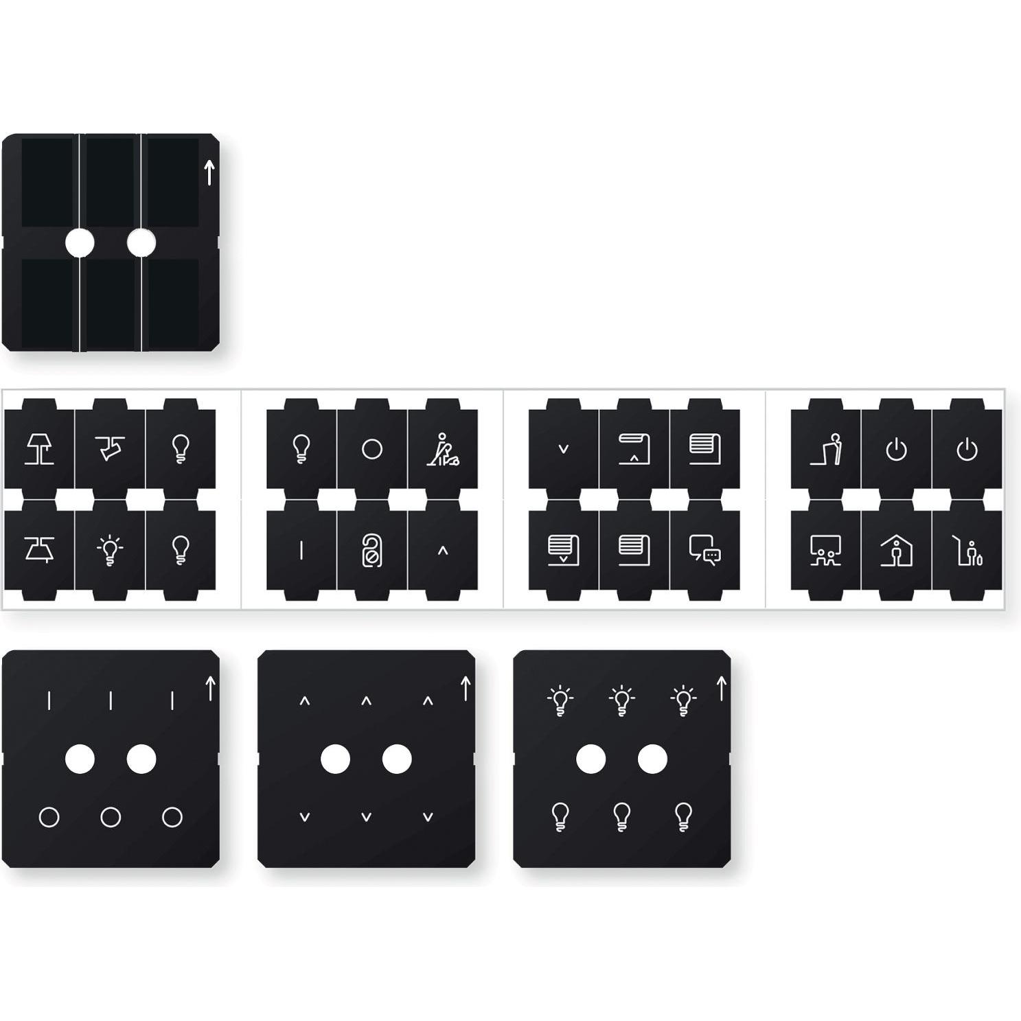 Schneider Folienset für KNX Tastsensor Pro, System M MTN6270-0010, Taster + Schalter
