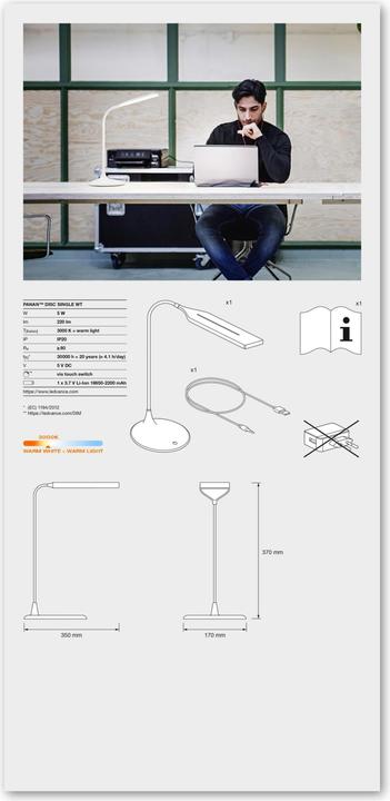 Actual product image Ledvance Panan Disc Single White (310 lm)