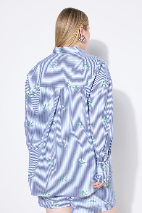 Produktbild Studio Untold Hemd, oversized, Streifen, Flower-Stickerei (60)