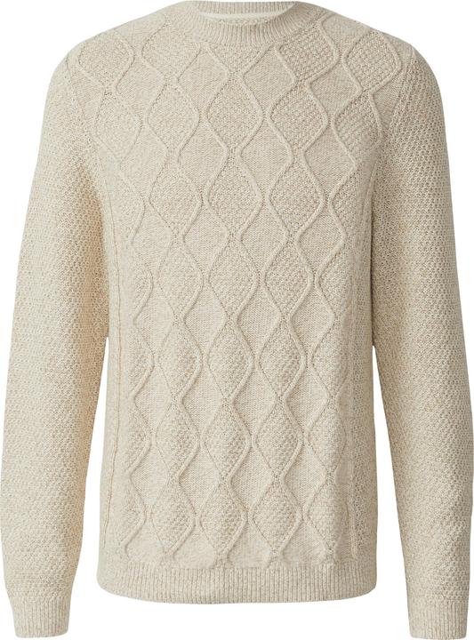 Produktbild s.Oliver Strickpullover Melierter Baumwoll-Strickpullover mit Zopfmuster (XXL)