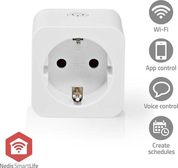 Actual product image Nedis SmartLife Smart plug Zigbee 3.0 | Power meter | 3680 W | Hybrid (CEE 7/7) | 0 - 55 °C |