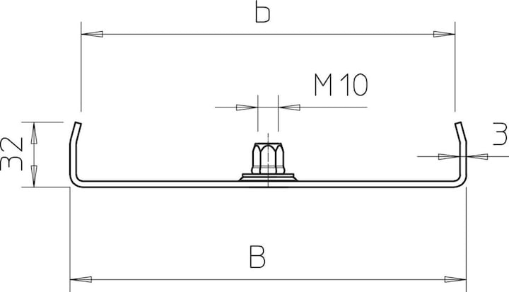 Produktbild OBO Bettermann Mittenabhängung für Kabelrinne B200mm, 6358692 (20 cm)