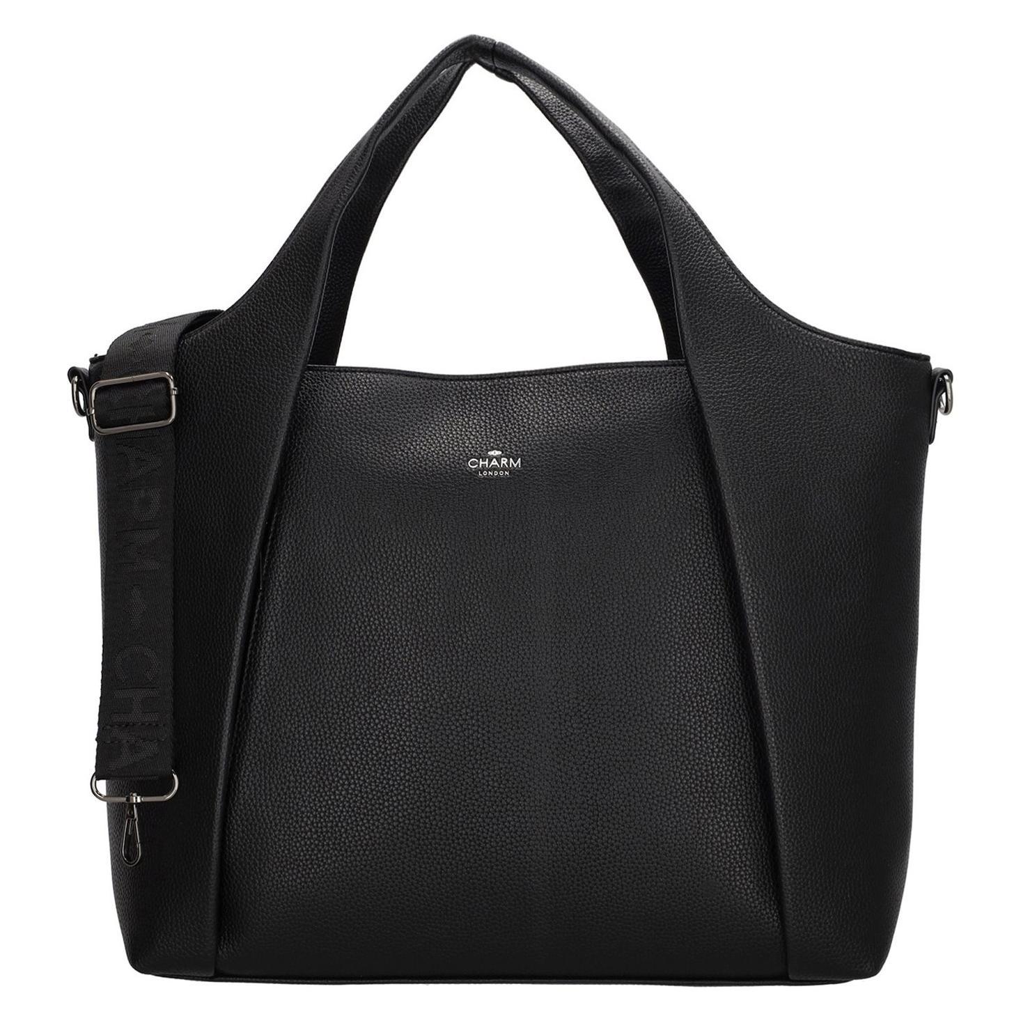 Charm London Mulberry Street Laptoptas 15, 6 Inch - Trendy Schoudertas - School Werk (15.60"), Laptoptas, Zwart