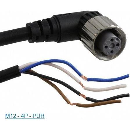 TE Sensors Anschlusskabel 5m M12 90° 4Pin, Elektronikkabel + Stecker, Schwarz