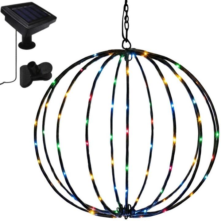 Actual product image Saska Garden Lampa Solarna Wisząca Kula 30cm 120 LED Multikolor (IP44)