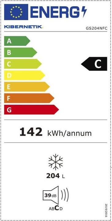 Energy Label Kibernetik GS204NF (Stand-alone, 204 l)