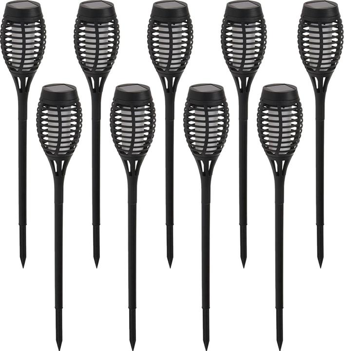 Produktbild ProGarden 9er-Set Solargartenfackel mit Erdspiess, je 42 cm