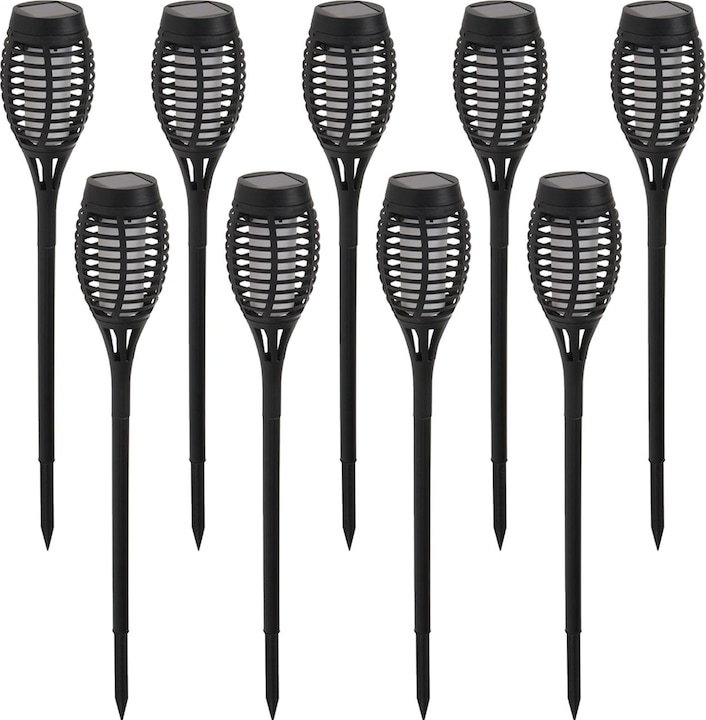 Actual product image ProGarden 9er-Set Solargartenfackel mit Erdspiess, je 42 cm