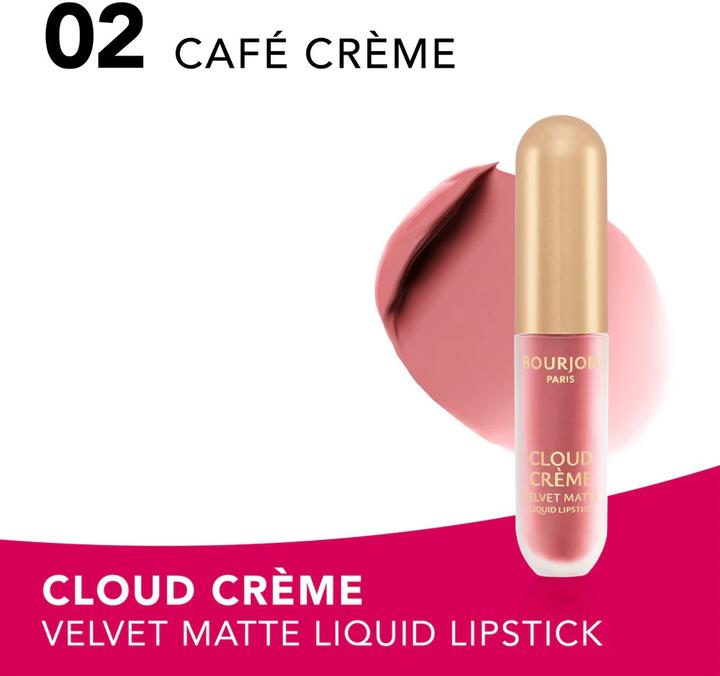 Produktbild Bourjois Wolkencreme Samt-Matte Lippenstift (02 Cafe Creme)