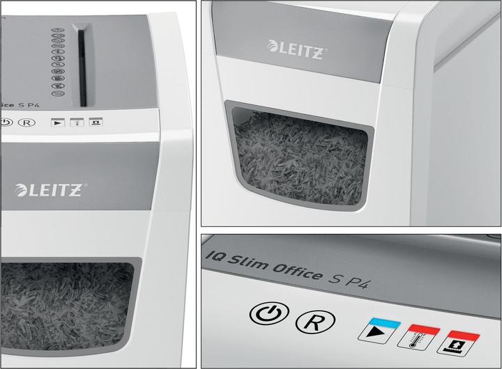 Image du produit Leitz Destructeur de documents IQ Slim Office P4/12 feuilles/moteur DC/blanc (Coupe de particules)