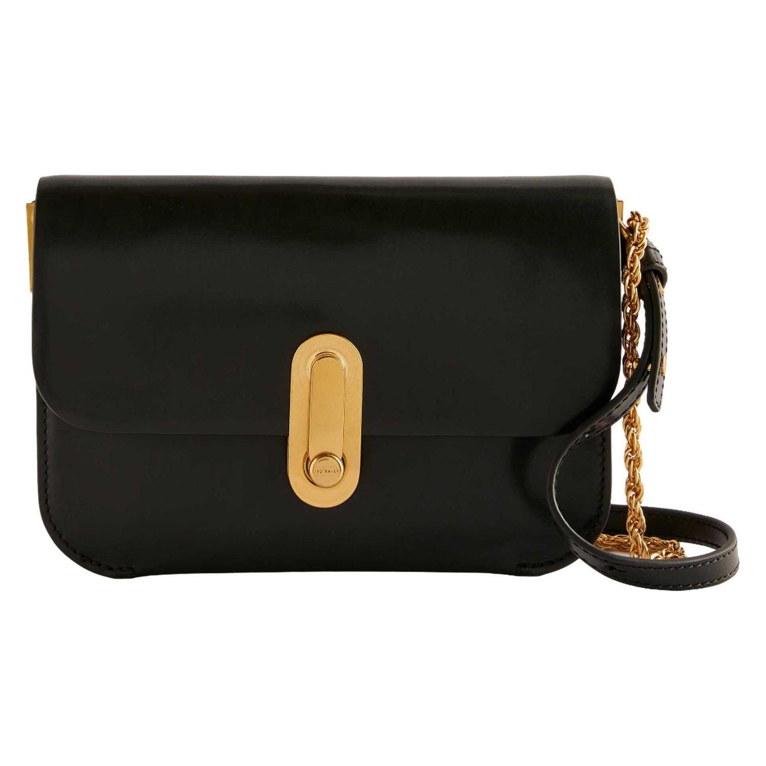 Ted Baker, Damen, Handtasche, Kkaysa Polished Leather Crossbody Bag, Schwarz