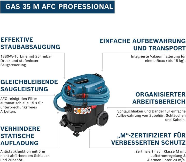 Produktbild Bosch Professional Nass-/Trockensauger GAS 35 M AFC (Nass-Trockensauger)