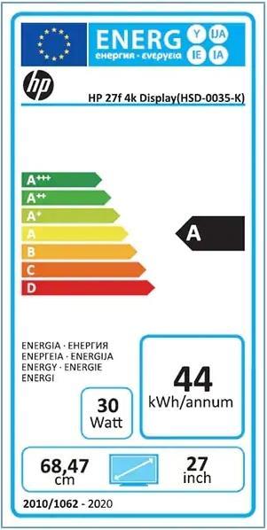 Label énergétique HP 27F (3840 x 2160 pixels, 27")