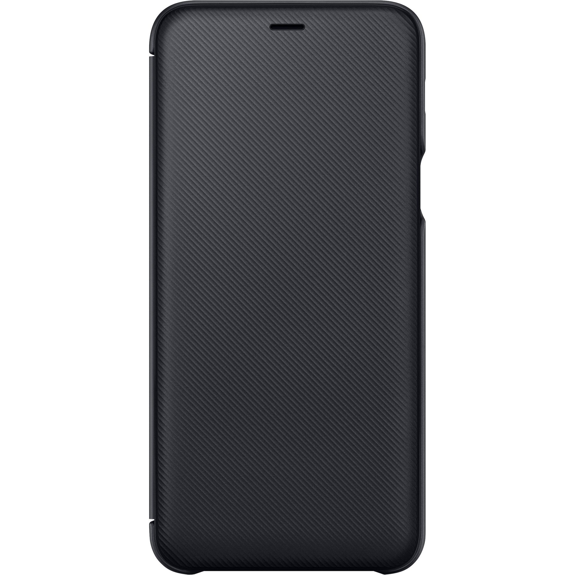 Samsung Wallet Cover (Samsung Galaxy A6+), Smartphone Hülle, Schwarz
