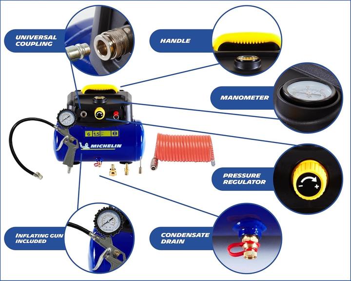 Produktbild Michelin Compressore d'Aria Portatile MBL6 (6 l, 8 Bar)