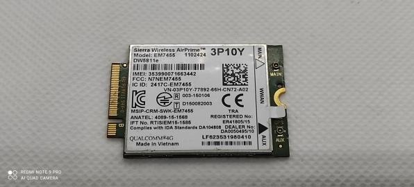 Actual product image Dell WWAN CARD 4G LAT. E5270/E5570