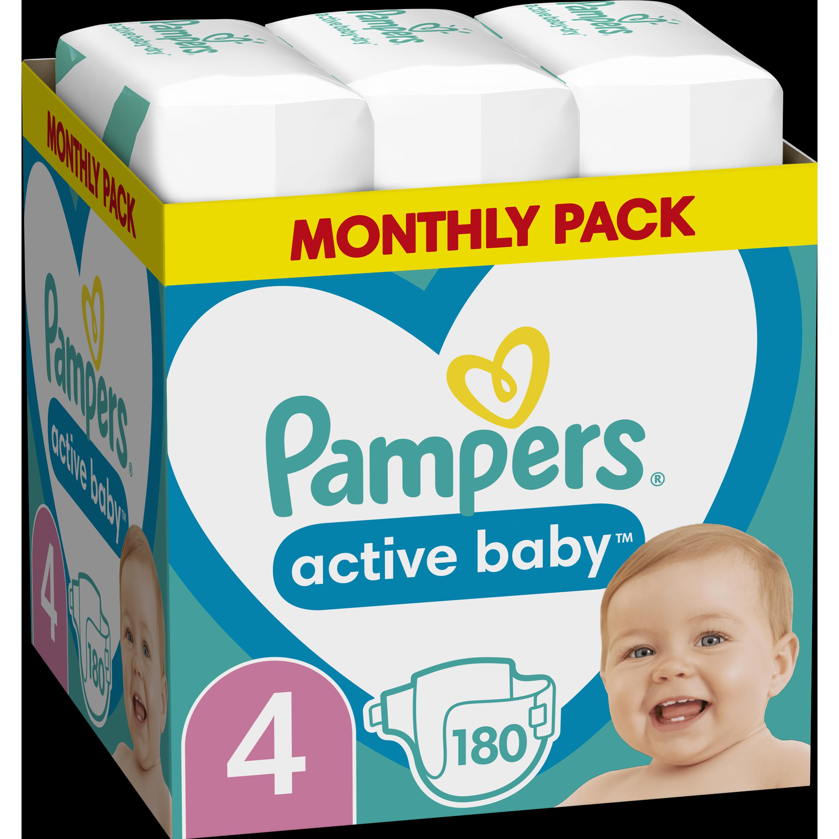 Pampers Active Baby (Gr. 4, Monatsbox, 180 Stück)