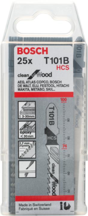 Produktbild Bosch Professional Zubehör Stichsägeblatt T 101 B Clean for Wood, 100er-Pack