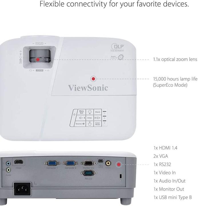 Produktbild Viewsonic PA503W (Full HD, 3600 lm, 1.55 - 1.7:1)