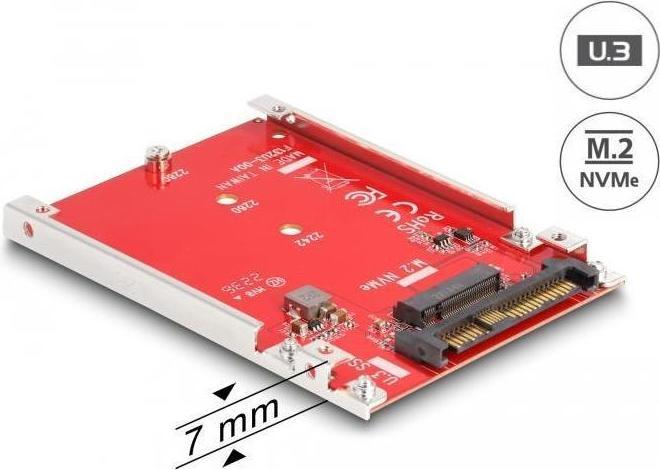 Immagine prodotto Delock Convertitore da 2,5" U.3 SFF-8639 a M.2 NVMe Chiave M - 7 mm
