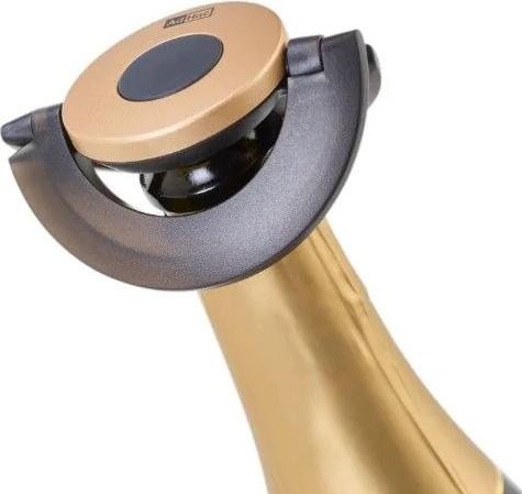Produktbild AdHoc Sekt- / Champagnerverschluss Gusto, black&gold, Kunststoff/Silikon, D: 8,2 cm, H: 1,7 cm (Champagnerverschluss)