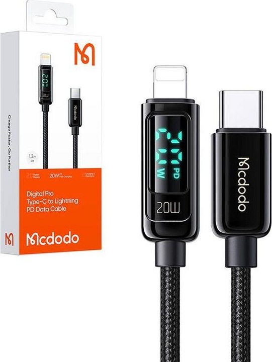 Actual product image Mcdodo CA-8810 USB-C to Lightning cable, 36W, 1.2m (black) (1.20 m)