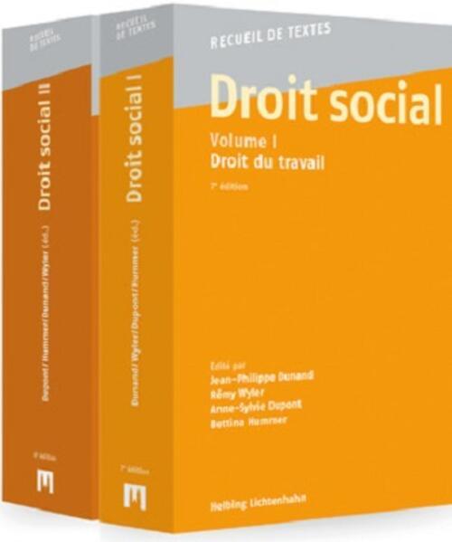 Droit social, Volumes I et II (Français, Rémy Wyler, Bettina Hummer, Jean-Philippe Dunand, Anne-Sylvie Dupont, 2023)