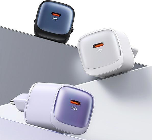 Immagine prodotto Usams Ład. siec. CC251 30W GaN USB-C a ricarica rapida Serie HC viola/viola CC251TC03 (30 W, 1 porzione)