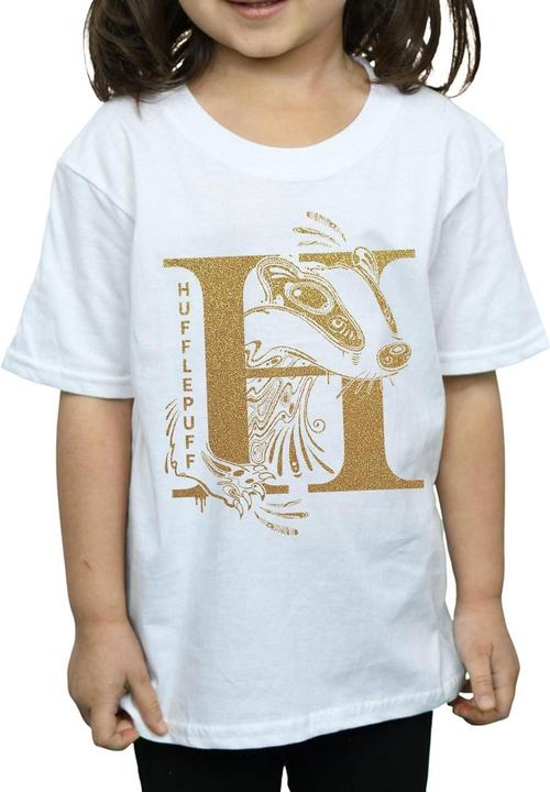 Immagine prodotto Hufflepuff Glitter Maglietta Ragazze (128)