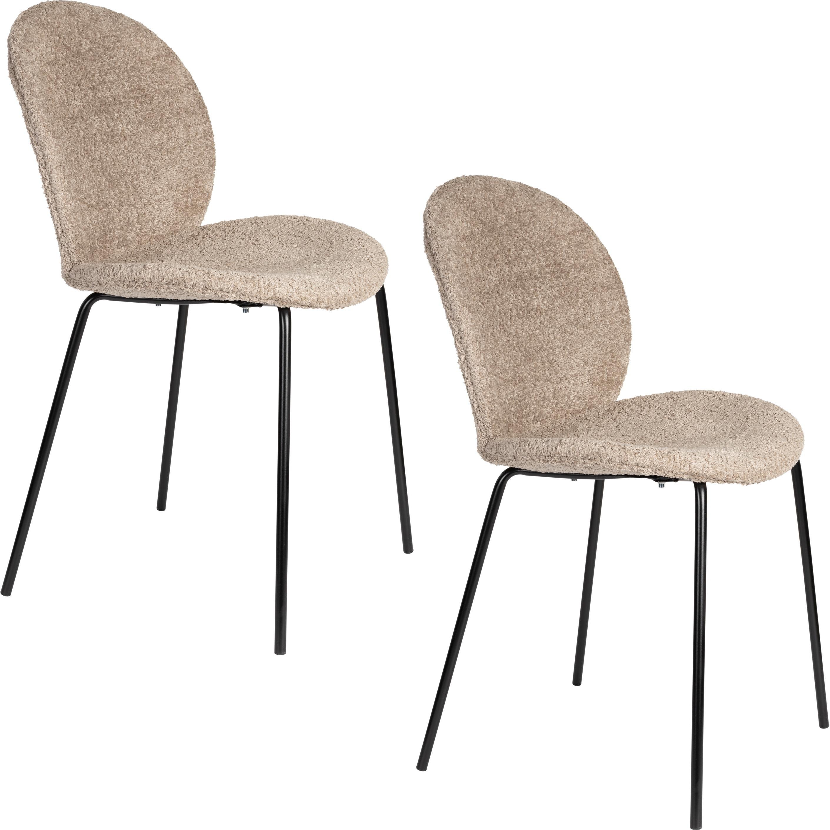 2x Zuiver, Sedie, Sedia Bonnet Beige