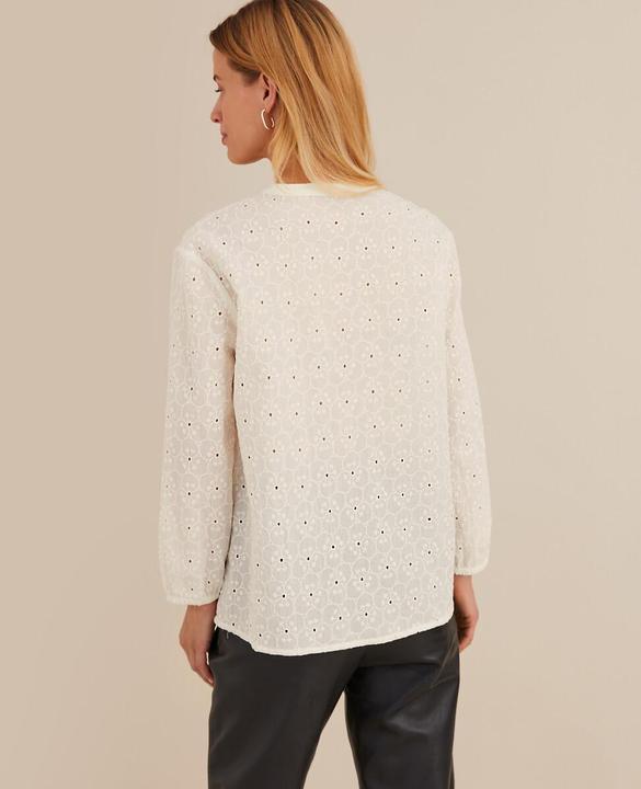 Actual product image Anne Weyburn Blouse with 3/4-length sleeves and eyelet embroidery (46)